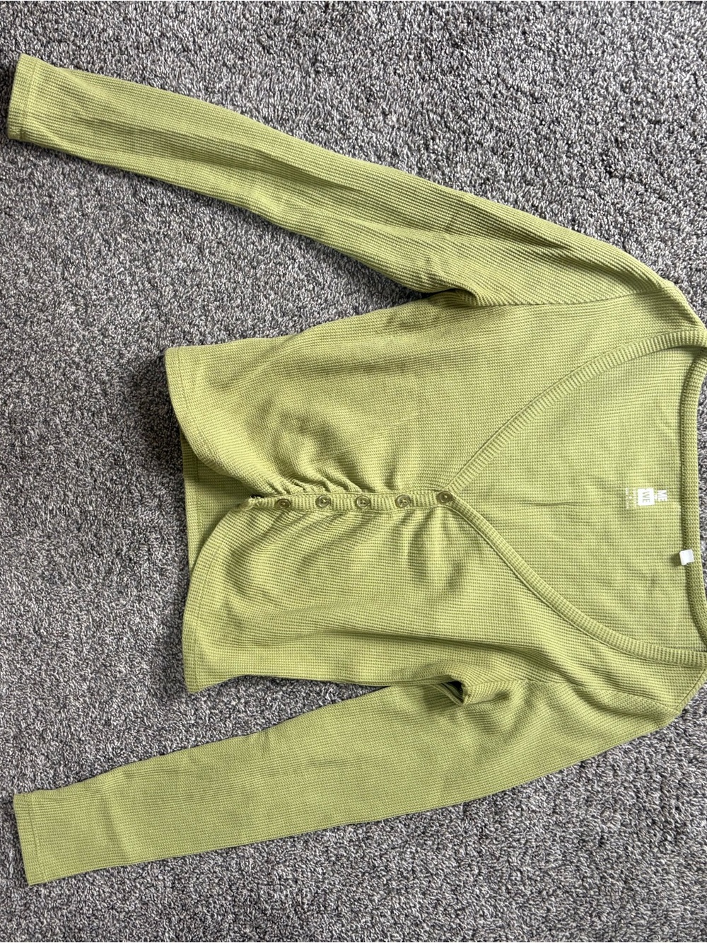 Pacsun Green Button-Front Ribbed Top